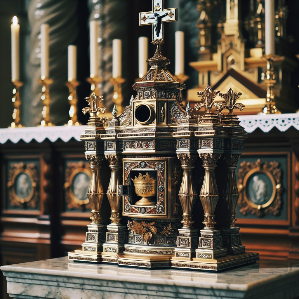 What is the box behind the altar called